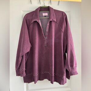 American Eagle Snap up sweatshirt. Wine, Large. Cozy soft, all broken in.